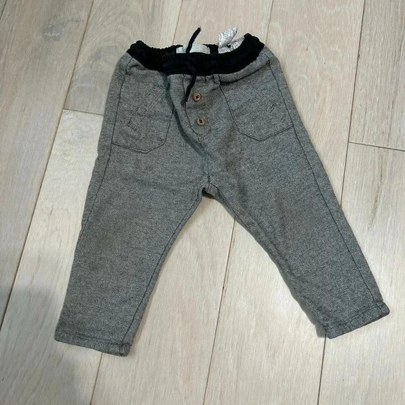Zara baby elastic waist herringbone pants - Picture 1 of 4